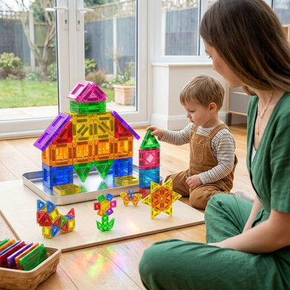 Magnetic Tiles Travel Set - Portable Building Blocks