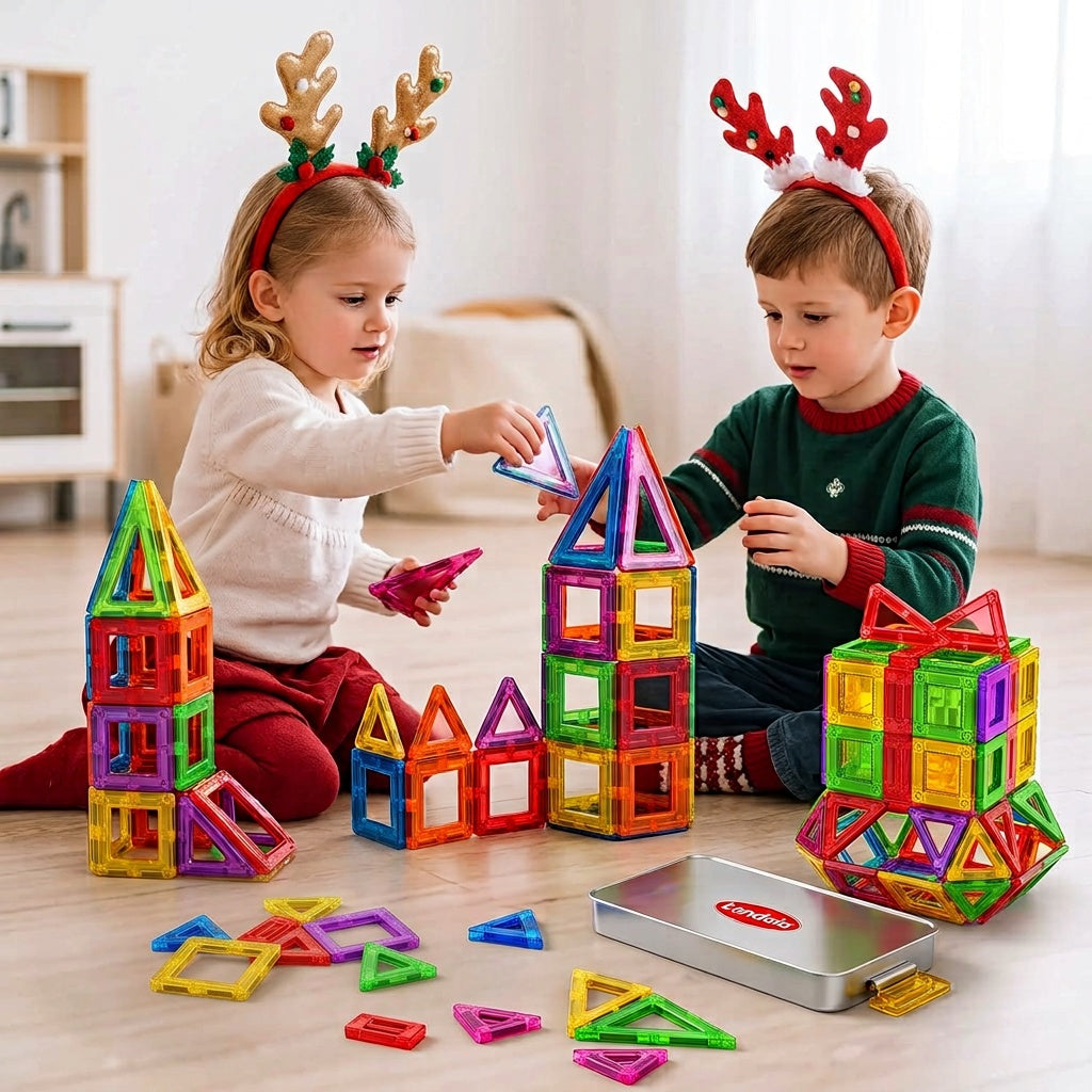 Magnetic Tiles Travel Set - Portable Building Blocks